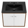 Modway EEI-5362-WHI-BLK Transmit 24" Wall-Mount Bathroom Vanity - White/Black