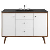 Modway EEI-5397-WAL-BLK Transmit 48" Single Sink Bathroom Vanity - Walnut/Black