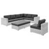 Modway EEI-5450-LGR Convene 6-Piece Outdoor Patio Sectional Set