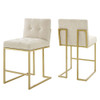 Modway EEI-5571-GLD Privy Counter Stool Upholstered Fabric Set of 2