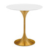 Modway EEI-5683-GLD-WHI Lippa 20" Round Side Table - Gold/White