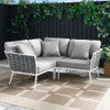 Modway EEI-5752-WHI Stance Outdoor Patio Aluminum Small Sectional Sofa