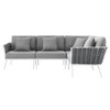 Modway EEI-5753-WHI Stance Outdoor Patio Aluminum Large Sectional Sofa