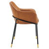 Modway EEI-6027-BLK-TAN Jovi Vegan Leather Dining Chair Set of 2 - Black/Tan