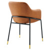 Modway EEI-6027-BLK-TAN Jovi Vegan Leather Dining Chair Set of 2 - Black/Tan