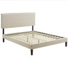 Modway MOD-5908-BEI Amaris Queen Fabric Platform Bed with Squared Tapered Legs - Beige