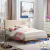 Modway MOD-5908-BEI Amaris Queen Fabric Platform Bed with Squared Tapered Legs - Beige