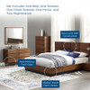 Modway MOD-6299-WAL-SET Caima 6-Piece Bedroom Set - Walnut