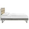 Modway MOD-6371 Sidney Cane and Wood Full Platform Bed With Angular Legs