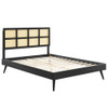 Modway MOD-6374 Sidney Cane and Wood Full Platform Bed With Splayed Legs