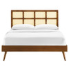 Modway MOD-6374 Sidney Cane and Wood Full Platform Bed With Splayed Legs