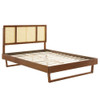 Modway MOD-6695 Kelsea Cane and Wood Full Platform Bed With Angular Legs