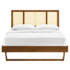 Modway MOD-6695 Kelsea Cane and Wood Full Platform Bed With Angular Legs