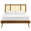 Modway MOD-6696 Kelsea Cane and Wood Full Platform Bed With Splayed Legs