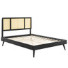 Modway MOD-6698 Kelsea Cane and Wood King Platform Bed With Splayed Legs