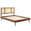 Modway MOD-6698 Kelsea Cane and Wood King Platform Bed With Splayed Legs