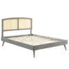 Modway MOD-6700 Sierra Cane and Wood Full Platform Bed With Splayed Legs