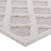 Modway R-1154A-58 Whimsical Regale Abstract Moroccan Trellis 5x8 Shag Area Rug - Ivory and Light Gray