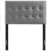 Modway Emily Twin Biscuit Tufted Performance Velvet Headboard Gray MOD-6114-GRY