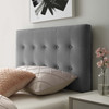 Modway Emily Twin Biscuit Tufted Performance Velvet Headboard Gray MOD-6114-GRY