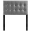 Modway Lily Biscuit Tufted Twin Performance Velvet Headboard Gray MOD-6118-GRY