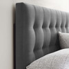 Modway Lily Biscuit Tufted Full Performance Velvet Headboard Gray MOD-6119-GRY