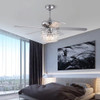 Silver And Faux Crystal Mod Chandelier Ceiling Fan