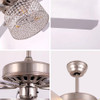 HoomRoots Elegant Silver Crystal Chandelier Ceiling Fan - 475686