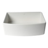 ALFI Brand ABFC3020-W White Smooth Curved Apron 30" x 20" Single Bowl Fireclay Farm Sink with Grid