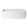 ALFI Brand ABFC3320S-W White Smooth Curved Apron 33" x 20" Single Bowl Fireclay Farm Sink with Grid