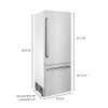 ZLINE 30" 16.1 cu. ft. Panel Ready Built-In 2-Door Bottom Freezer Refrigerator with Internal Water and Ice Dispenser (RBIV-30)