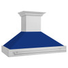 ZLINE 48" Stainless Steel Range Hood with Blue Gloss Shell and Stainless Steel Handle 8654STX-BG-48
