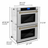 ZLINE 30" Autograph Edition Double Wall Oven with Self Clean and True Convection in DuraSnow&reg; Stainless Steel and Champagne Bronze AWDSZ-30-CB AWDSZ-30-CB