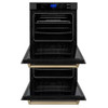 ZLINE 30" Autograph Edition Double Wall Oven with Self Clean and True Convection in Black Stainless Steel and Champagne Bronze (AWDZ-30-BS-CB) AWDZ-30-BS-CB