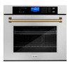 ZLINE 30" Autograph Edition Single Wall Oven with Self Clean and True Convection in DuraSnow&reg; Stainless Steel and Champagne Bronze (AWSSZ-30-CB) AWSSZ-30-CB