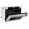 ZLINE 30" Autograph Edition Single Wall Oven with Self Clean and True Convection in DuraSnow&reg; Stainless Steel and Gold (AWSSZ-30-G) AWSSZ-30-G