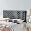 Modway Alyson Angular Channel Tufted Performance Velvet Twin Headboard Charcoal MOD-6143-CHA