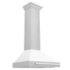 ZLINE 30" Stainless Steel Range Hood with White Matte Shell and Stainless Steel Handle KB4STX-WM-30