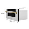 ZLINE Autograph Edition 30" 1.2 cu. ft. Built-In Microwave Drawer in Fingerprint Resistant Stainless Steel with Champagne Bronze Accents MWDZ-30-SS-CB