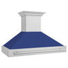 ZLINE 48" Stainless Steel Range Hood with Blue Matte Shell and Stainless Steel Handle 8654STX-BM-48