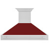 ZLINE 48" Stainless Steel Range Hood with Red Gloss Shell and Stainless Steel Handle 8654STX-RG-48