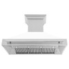 ZLINE 48" Stainless Steel Range Hood with White Matte Shell and Stainless Steel Handle 8654STX-WM-48