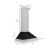 ZLINE 30" DuraSnow&reg; Stainless Steel Range Hood with Black Matte Shell and Stainless Steel Handle KB4SNX-BLM-30