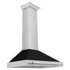 ZLINE 36" Stainless Steel Range Hood with Black Matte Shell and Stainless Steel Handle KB4STX-BLM-36