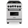 ZLINE Autograph Edition 24" 2.8 cu. ft. Range with Gas Stove and Gas Oven in DuraSnow&reg; Stainless Steel with Matte Black Accents (RGSZ-SN-24-MB) RGSZ-SN-24-MB