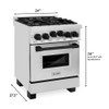 ZLINE Autograph Edition 24" 2.8 cu. ft. Range with Gas Stove and Gas Oven in Stainless Steel with Matte Black Accents (RGZ-24-MB) RGZ-24-MB