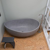 ALFI brand ABCO63TUB 63" Solid Concrete Gray Matte Oval Bathtub