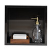 ALFI brand ABNP1212-BB 12" x 12" Brushed Black PVD Stainless Steel Square Single Shelf Shower Niche