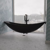 ALFI brand HammockTub1-BM Black Matte 79" Acrylic Suspended Wall Mounted Hammock Bathtub