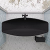 ALFI brand HammockTub1-BM Black Matte 79" Acrylic Suspended Wall Mounted Hammock Bathtub